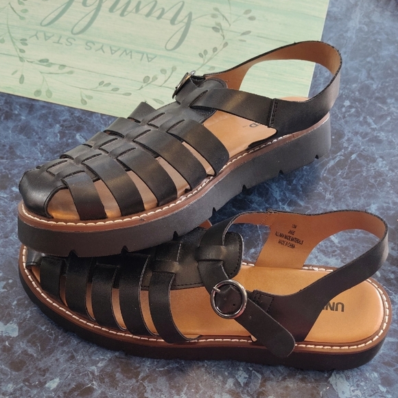 Black Strappy Sandals - Picture 1 of 3